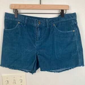 Carve Designs Womens 10 Oahu 4" Teal Blue Mid Rise Corduroy Shorts Beachy Retro